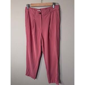 Loft Outlet pink wide leg cropped pants with tapered leg size small